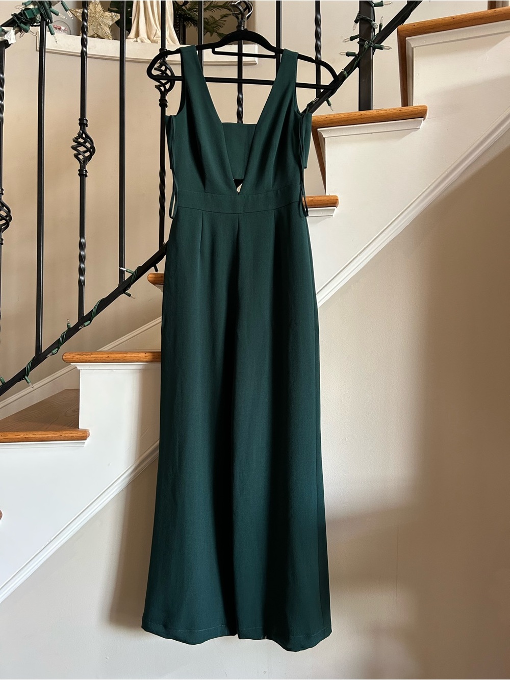 Elegant Deep Green V-Neck Women’s jumpsuit/Romper